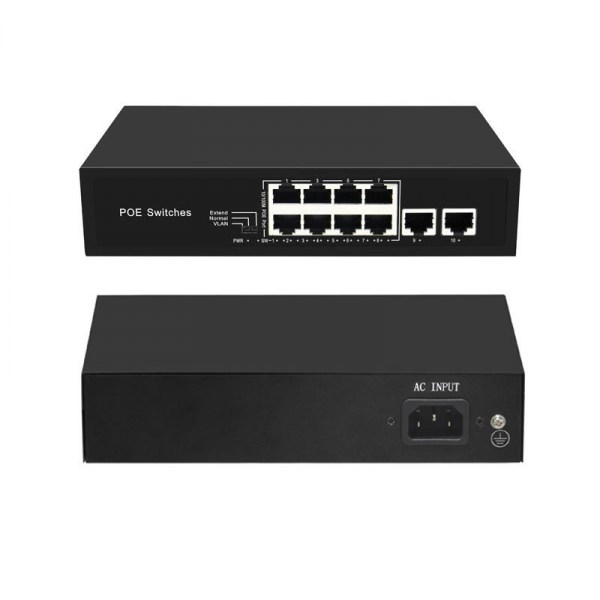 OPAX-0810 8 Ports10/100M POE Switch +2 Port Gigabit Uplink Port 120W